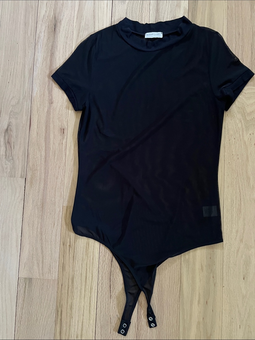 Short sleeve sheer bodysuit